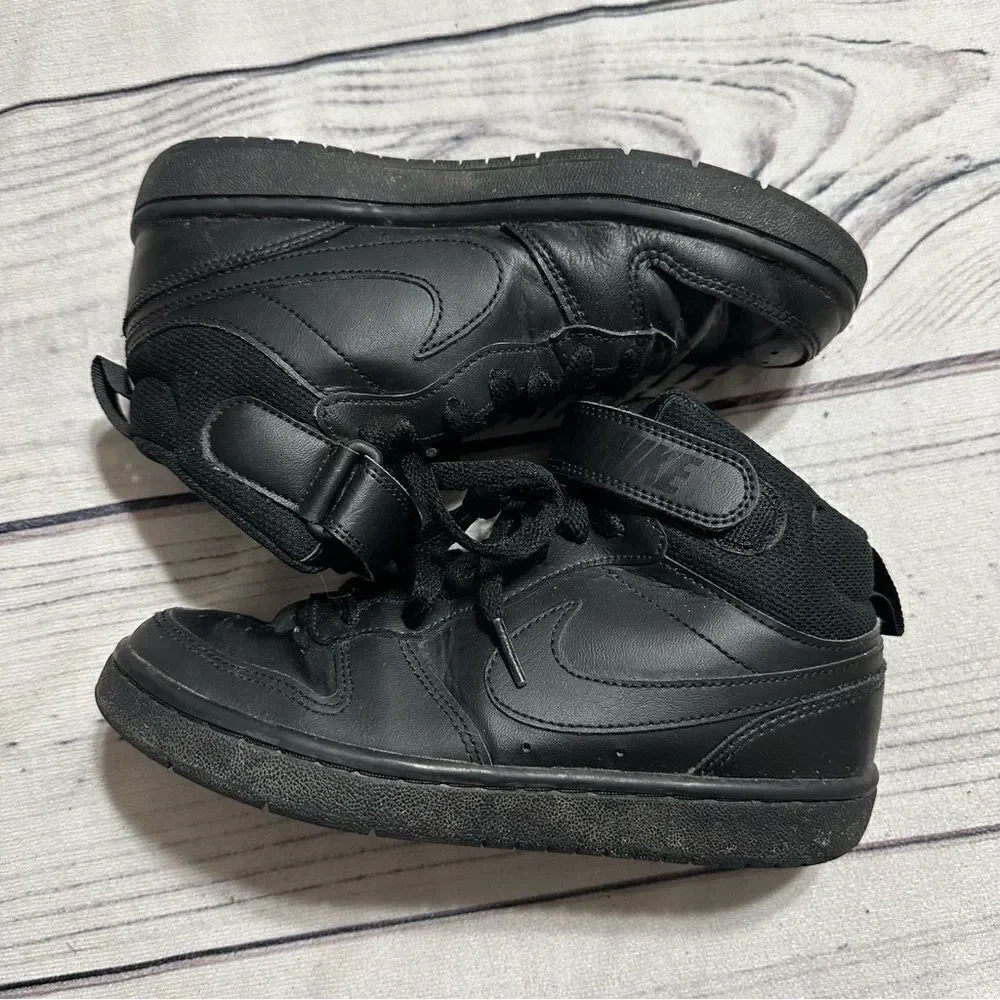Nike Court Borough Mid 2‎ (GS) Youth Shoes Black/Black CD7782 001 Kids Sz 3.5